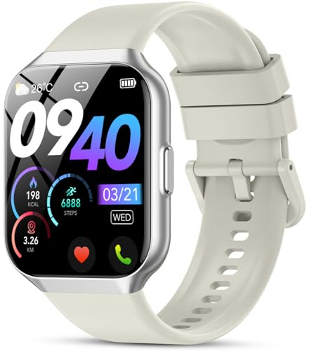 QCOQ® Smart Watch for Men Women Answer/Make Calls, 1.96 HD Fitness Watch with Heart Rate Sleep SpO2 Monitor, Step Counter Fitness Tracker, 110+ Sports Activity Trackers, Smartwatches for Android iOS