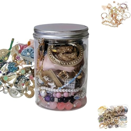 FJZFXKZL Fashion Mystery Schmuckdosen-Set for Frauen, 10/30+-teiliges gemischtes Box, inklusive Halskette, Ohrringe, Ring, Geburtstagsgeschenk for Sie(Silver,1 can (30pcs))