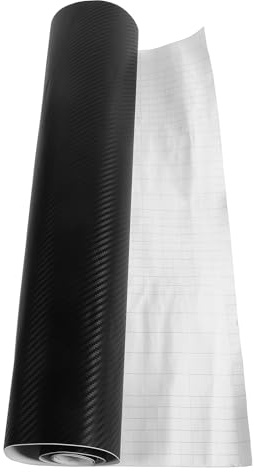 CVUTOVO Film Adhésif 3d en Fibre de Carbone Noir, Rouleau Vinyle Adhésif 1,52 M X 50 Cm, Épais et Imperméable, Habillage Autocollant pour Carrosserie Voiture et Moto, Protection