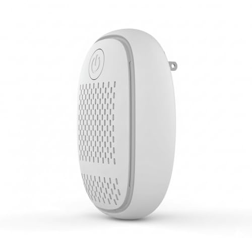 Luftreiniger Steckdose - Seniorengerecht & Kabellos | Kompakter Luftfilter für Allergiker & Schlafzimmer | Mini Ionisator mit Nachtlicht & Einfacher Bedienung - Weiß