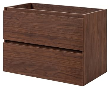 3E 3xE living.com Wandhängender Badezimmerschrank, Farbe: Eiche-Nussbaum, 80 x 46 x 60,7 cm, ohne Deckel
