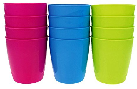 HAC24 12 Stück Mehrweg- Becher 0,3 Liter Trinkbecher Plastik Plastikbecher Mehrwegbecher Partybecher Kunststoff