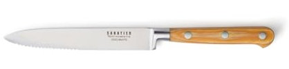 Sabatier - Couteau à Légumes - Pour Couper ou Gratter ou Peler Proprement - Couteau de Cuisine Professionnel - Acier Inoxydable - 12,5 cm - Marron