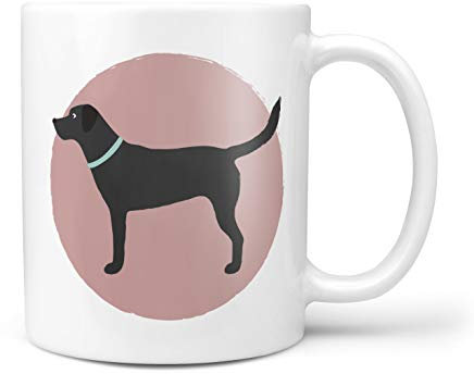 NOT JUST A PRINT Personalised Dog Mug with 27 Designs - Gift for Dog Lover, Ideal Secret Santa, Christmas Stocking Filler, Birthday, Mother’s Day or Father’s Day (Black Labrador)