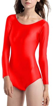 Tricot de ballet pour femmes, manches longues et col rond, tricot de danse pour filles, pour ballerine, gymnastique, veuillez consulter le tableau des tailles avant l'achat, rouge, XL