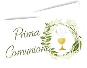 Gicaprice BIGLIETTINI BOMBONIERA Comunione Pronti ALL'UTILIZZO FUSTELLATI, Facili da Personalizzare, Fai da Te (60 Pezzi Calice)