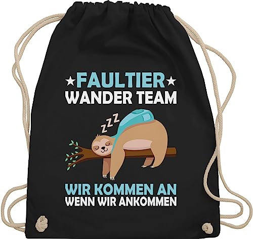 Turnbeutel Rucksack - Sprüche Statement mit Spruch - Faultier Wander Team Hiking - Unisize - Schwarz - geschenke für wanderer beutel+rucksack+mit+sprüchen sprueche sloth beutel faultieren