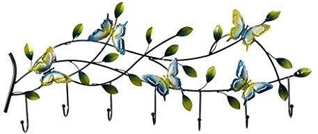 Patère murale Mur Manteau Crochet Oiseaux Papillon Feuilles en fer forgé dessus de la porte de cuisine salle de bains portemanteau travail bien support mural Crochets Patères Porte Manteaux