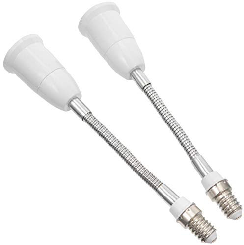 Uonlytech 2 Pezzi da E14 a E27 Portalampada Prolunga Portalampada Prolunga Lampadina Adattatore per Lampadina Pieghevole con Base a Vite Regolabile per Seminterrato Home Office 19 5 Cm