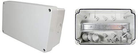 TPelectric - Industriegehäuse Leergehäuse Verteilergehäuse IP67 mit Hutschiene (Weiß, 220 x 130 x 95)