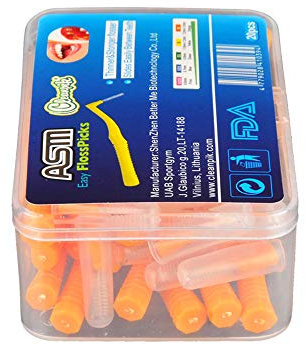 MOC Lot de 20 brossettes interdentaires avec fil métallique de taille 1,2 à 1,5 mm - Stick dentaire - Nettoyage complet des espaces interdentaires