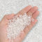 T4U Tumbled Chips Stones Gravels Crystal 1 lb (450g), Small Crushed Quartz Glass Pebbles Top Dressing Fillers, DIY Polished Rocks for Indoor Plants Terrarium Aquarium Decoration - Transparent White