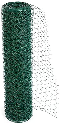 Floralcraft® 120cm x 25m Chicken Wire Mesh Roll, PVC Coated Galvanized Hexagonal Wire Netting, 50mm Holes, Rabbit & Animal Fencing, Garden, DIY Craft Projects & Home Décor