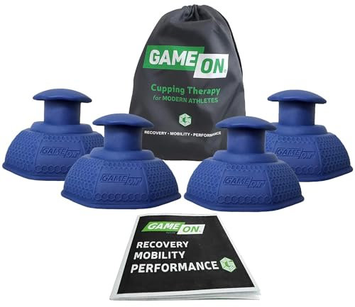 GAME ON GRPS - Set di coppettazione in silicone per massaggi a coppettazione, rilascio fascia, punto trigger e massaggiatore per tessuti profondi, per schiena, spalle, dolori al ginocchio, dolore