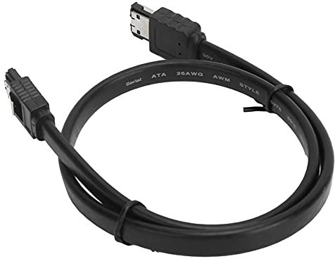 Jectse ESATA auf Stecker auf Stecker M/M geschirmt Extender, 3Gbps Verbindungskabel, platzsparende Kabelverlängerung, für Externe Festplatte, Datenübertragung(50cm)