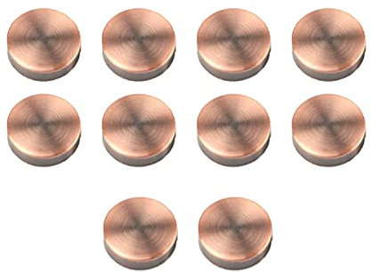 10PCS Copper Mirror Screws - 10mm Flat Head, Cap Cover Nails - Red Bronze