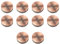 10PCS Copper Mirror Screws - 10mm Flat Head, Cap Cover Nails - Red Bronze