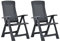 Gecheer 2X Verstellbare Gartenstühle Gartenstuhl Verstellbar Stuhl Klappsessel Klappstuhl Campingstuhl Hochlehner Stühle Gartenstühle Gartenmöbel Kunststoff Anthrazit
