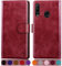 SUANPOT Etui Coque pour Huawei P30 Lite [RFID Blocage] [Magnétique Protection] Fentes pour Cartes Protection Etui Housse Premium en Cuir PU,Huawei P30 Lite Etui Portefeuille Rouge