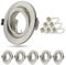 Unikcst Einbaustrahler GU10 6er Set LED Einbaurahmen 76-90mm Lochmass Schwenkbar Rund Einbauleuchten Rahmen Edelstahl- Durchmesser 98mm