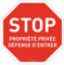 AUA SIGNALETIQUE - Panneau De Signalisation Circulaire en PVC 1.5 mm (Ø 400 mm, Stop Propriété Privée 2)