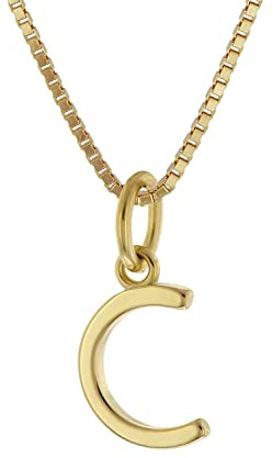 trendor Damen-Kette mit Buchstabe C Anhänger Gold auf Silber 925 15255-C | modisches Schmuckstück für Frauen, zauberhafter Halsschmuck, tolle Geschenkidee,
