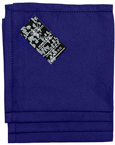 HOMESCAPES 4er-Set dunkelblaue Stoffservietten 45x45 cm, hochwertige Servietten blau, Festliche Tischservietten aus 100% Baumwolle