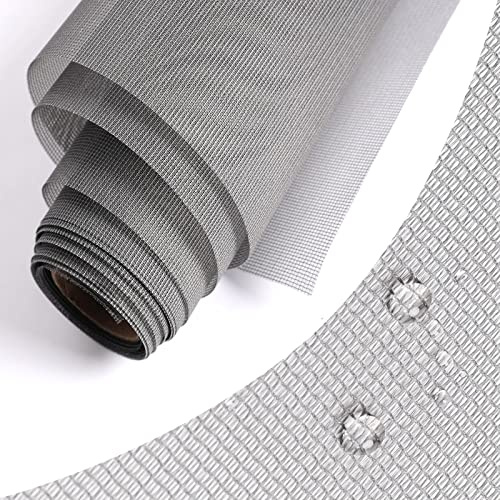 RODENET High Density Fly Screen with Pollen Protection,95 x 251cm Insect Mesh Mosquito Net for Door & Window Screen Replacement,Ultra Fine Mesh to Keep Small Bugs Out(Grey)