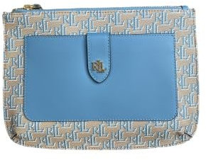 Ralph Lauren Jamey Medium Crossbodytasche, Clutch, Monogramm-Blau