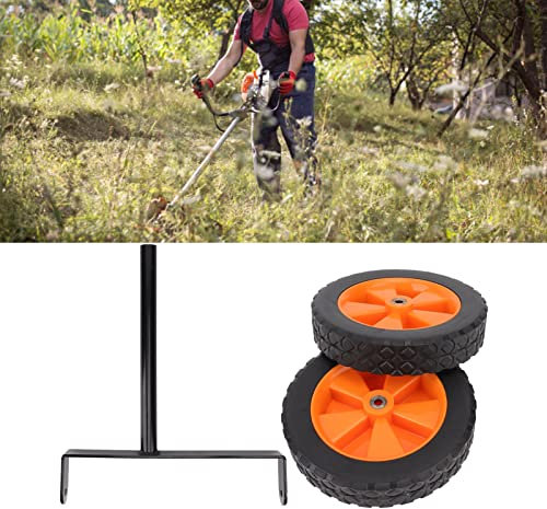 Rueda Auxiliar para Cortabordes,Rueda de Soporte para Desbrozadora,18x18x3.5CM,Cortabordes con Rueda Auxiliar Ajustable,Compatible con Tubos de Eje de 26mm y 28mm,Recortadoras de Hilo Rueda Auxiliar