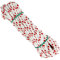 Mattes Polyester Kordelseil, 6MM * 10M, für Heimwerken, Markisen, Camping, Banner. Weiß mit Rot