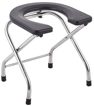 Generic Siège de toilette pliable chevet commode personnes âgées Squat siège de toilette tabouret de toilette Squat pour les personnes âgées de salle de bain, Hauteur 40cm
