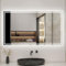 Biubiubath 1200x700mm Bathroom Mirror with LED Lights and Bluetooth Speakers Ajustable Brightness 3 Light Colours (Cool White+Warm White+Warm) Horizontal