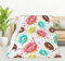 HGOD DESIGNS Donuts mit rosa Decke, Fleece-Überwurf, Schokoladenbraun, blaue Minzglasur, Falldecke für Damen, zitronenfarben, flauschige Plüschdecke für Bett, Couch, Sofa, Stuhl, Büro (101,6 x 127 cm)