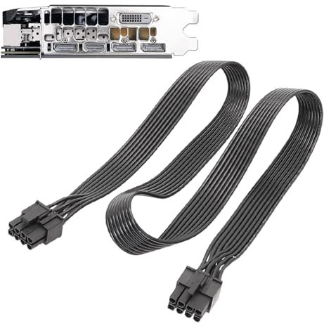 Teksome VGA-Grafikkartenkabel - 8-poliges PCIe-Kabel | Mit 8P bis 6+2P Flat, VGA-Grafikkabel für DisplayPort-Grafikkarte, PCIe-Stromkabel