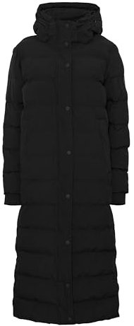 NORTH BEND NBPaola Damen Parka wasserabweisend winddicht modischer Steppparka mit Kapuze, Größe:36, Farbe:Black (1001)