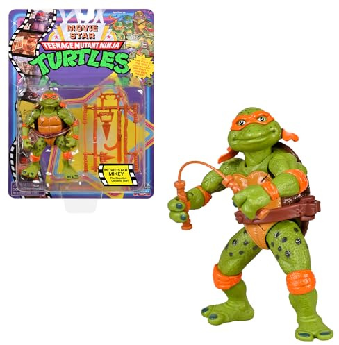 Die Ninja Turtles, bewegliche Figur, 10 cm, Figruine aus der Kollektion Movie Star '90, Michelangelo, für Kinder ab 4 Jahren, T00033