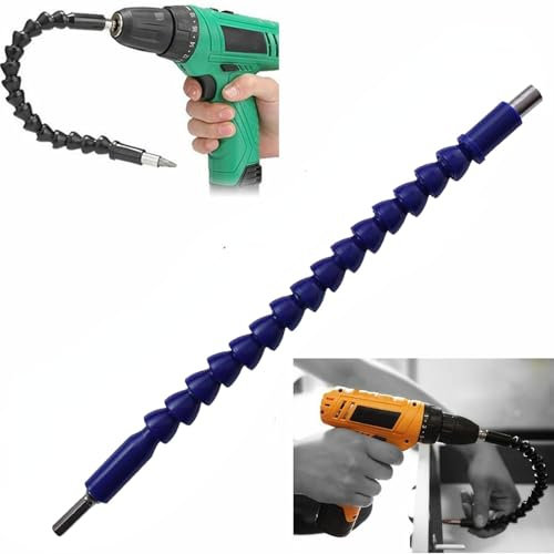Winkelaufsatz für Akkuschrauber Adapter Flexible Welle Bohrmaschine Bohrerverlaengerung um Ecke Schrauben Biegsame Bithalter Winkelschrauber Vorsatz Adapter Männer Werkzeug Geschenk (1,Blau)