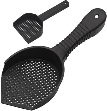 hisunfarm 2 Pcs Reptile Sand Scoop Shovel Sifter for Amphibious Aquarium Litter Cleaner Plastic Substrate for Gecko Lizard Spider Snake Tortoise