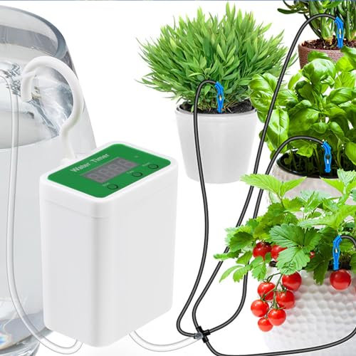 Sistema de Riego Automático, Kit de Riego por Goteo Automático con Temporizador de Agua Programable de 90 Días, Sistema de Riego Automático Inteligente para Plantas de Interior