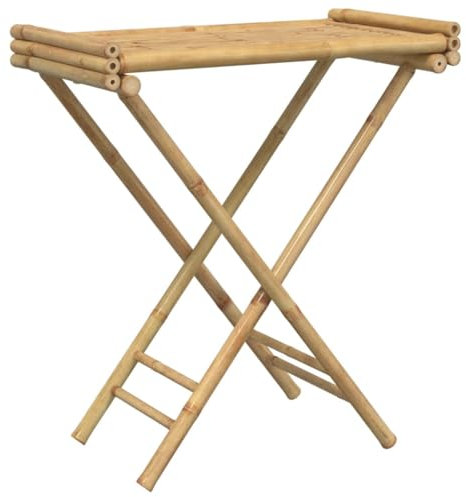 vidaXL Mesa Bandeja Plegable bambú 70,5x42,5x80 cm