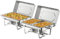 NArra 2er Pack Chafing Dish Buffet Set,9L Chafing Dish Speisewärmer aus Edelstahl,Catering-Serviergestell mit faltbarem Rahmen,Speisepfanne in voller und halber Größe mit Zangen für Hochzeiten,Partys