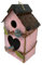 Folpus Hängendes Vogelhaus, dekoratives Vogelhaus für den Außenbereich, Gartendekoration, Vogelhütte für Bäume, Hinterhof, Garten, Geschenk für, ROSA