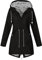 KOG Übergangsjacke Damen Regenjacke Wasserdicht Regenmantel Windbreaker mit Kapuze Fahrradjacke Regencape Regenjacken Windjacke Wanderjacke Outdoor Jacken Outlet Angebote Schwarz XXL