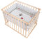 Playpen 'Adam & Owl' 75x100, incl. protective insert & castors, natural wood