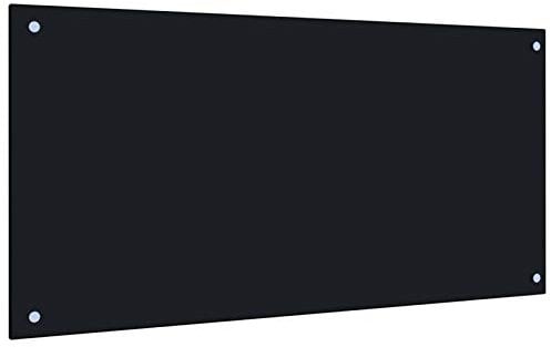 Gecheer Kitchen Backsplash tempered Glass Splashback Heat Resistant Toughened Glass for Kitchen/Cooker Hood black 100x50 cm Tempered Glass