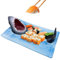 SENIURIS Plato de inmersión de tiburón, plato de cerámica azul para sushi con salsa de inmersión y soporte para palillos para cocina, restaurante.