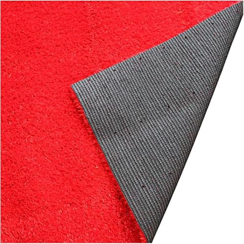 WaiDXn Outdoor Replacement Artificial Grass, Easy to Clean Synthetic Lawn Rug, Pool Area Fake Grass Gym Turf Roll, with Drainage Holes (Color : Rosso, Size : 59x 94.4(in))