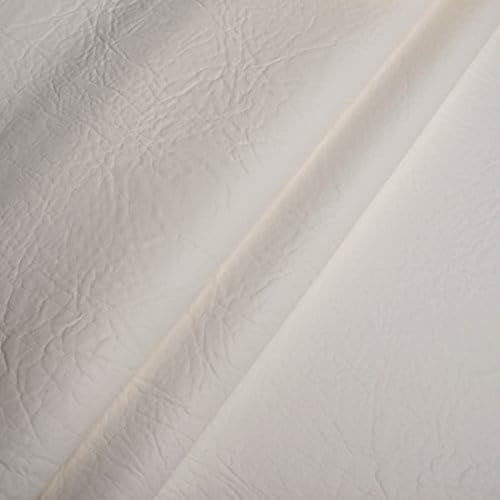 Fabreco - KUNSTLEDER Meterware MAMMUT (1 M x 140 cm) – Lederimitat in Lederoptik - Polsterstoff & Bezugsstoff Meterware für Möbelstoffe - Stoffe für Stühle Beziehen (Weiß)