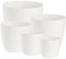 Tymar Blumentopf, 5er-Pack, ø 12/14/16/18/20 cm, Pflanzentopf aus Kunststoff, Moderne, matt, Runde Form (SET5 (ø12-20), Weiß)